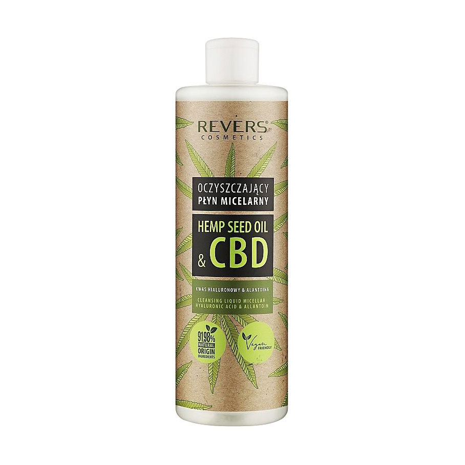 Міцелярна вода Revers Cosmetics Cleansing Micellar Liquid з екстрактом коноплі, 400 мл